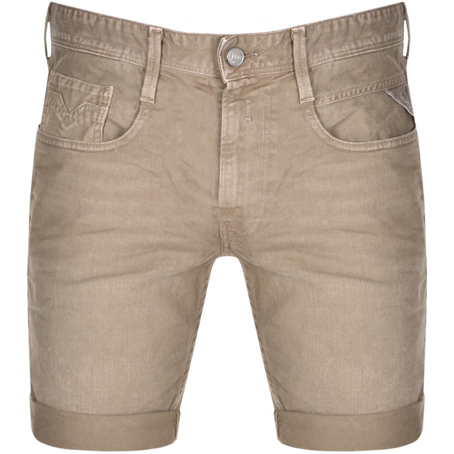 Alternative Image for ProductReplay Anbass Hyperflex Denim Shorts Brown1
